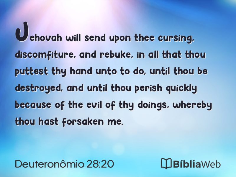 Deuteronômio 28:20 em imagem para compartilhar