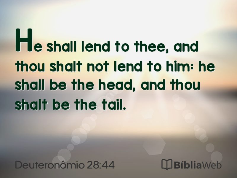 Deuteronômio 28:44 em imagem para compartilhar
