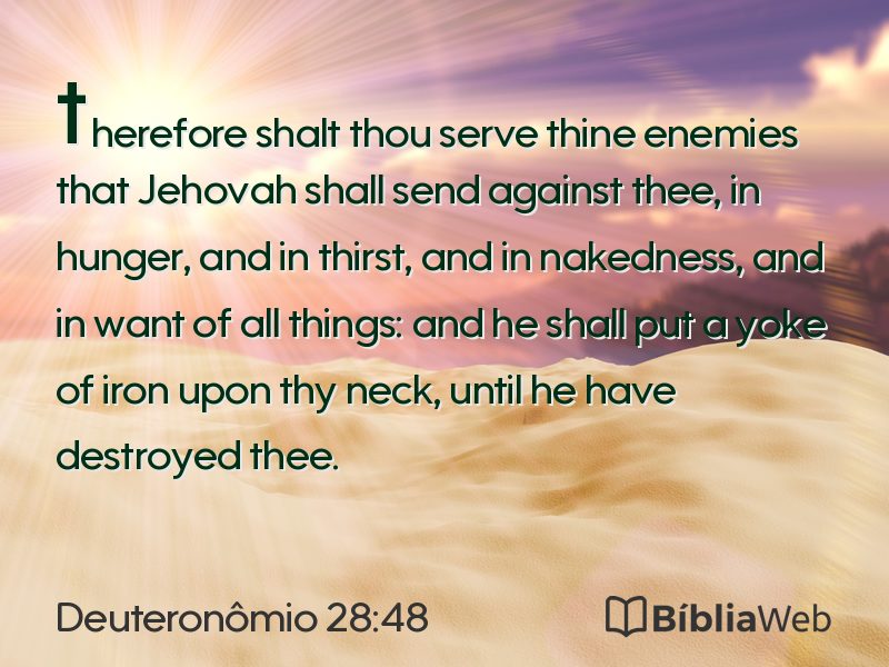 Deuteronômio 28:48 em imagem para compartilhar