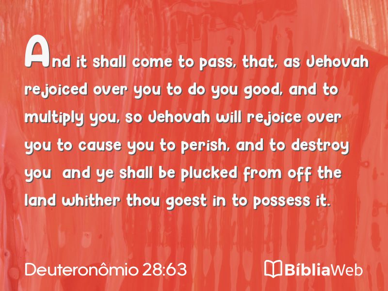 Deuteronômio 28:63 em imagem para compartilhar