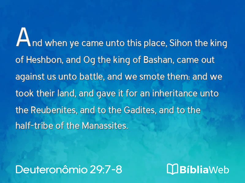 Deuteronômio 29:7-8 em imagem para compartilhar