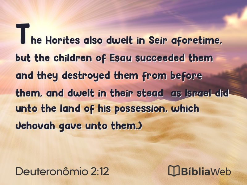 Deuteronômio 2:12 em imagem para compartilhar