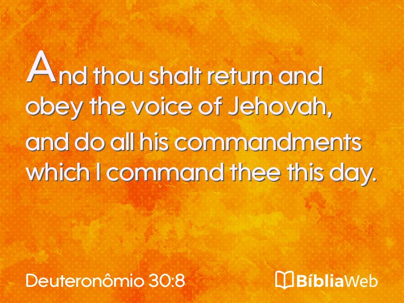 Deuteronômio 30:8 em imagem para compartilhar