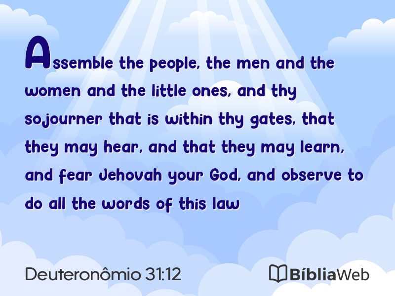 Deuteronômio 31:12 em imagem para compartilhar