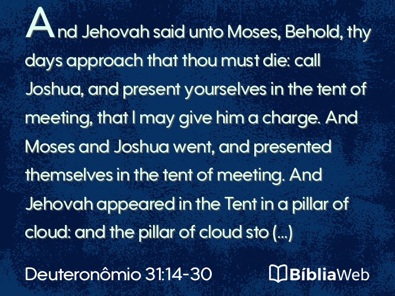 Deuteronômio 31:14-30 em imagem para compartilhar