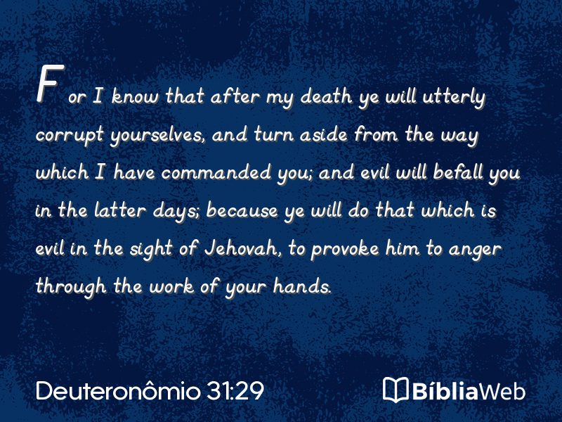 Deuteronômio 31:29 em imagem para compartilhar