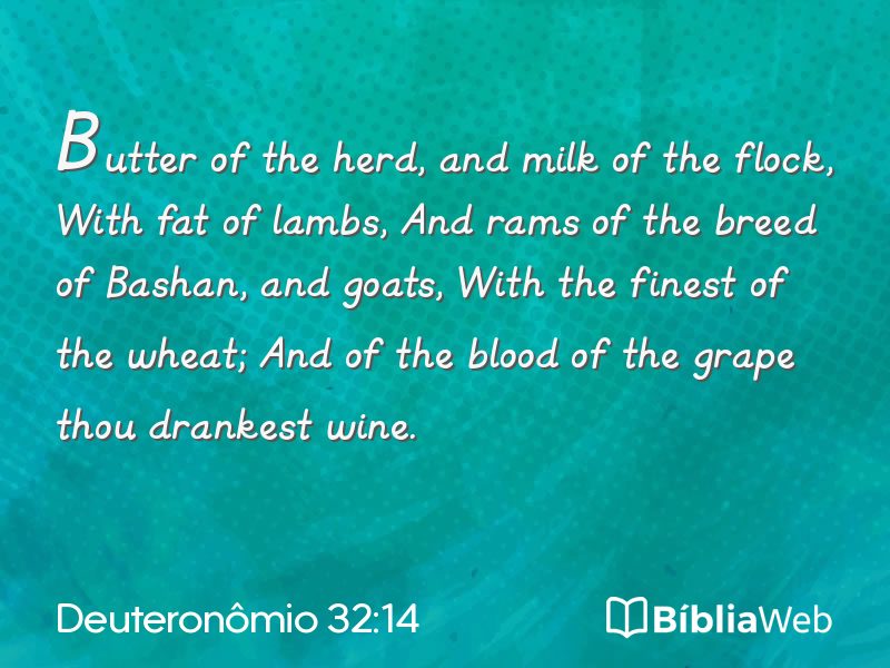 Deuteronômio 32:14 em imagem para compartilhar