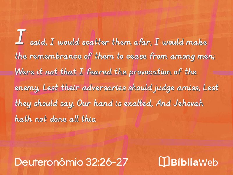 Deuteronômio 32:26-27 em imagem para compartilhar