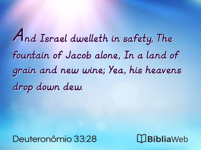Deuteronômio 33:28 em imagem para compartilhar