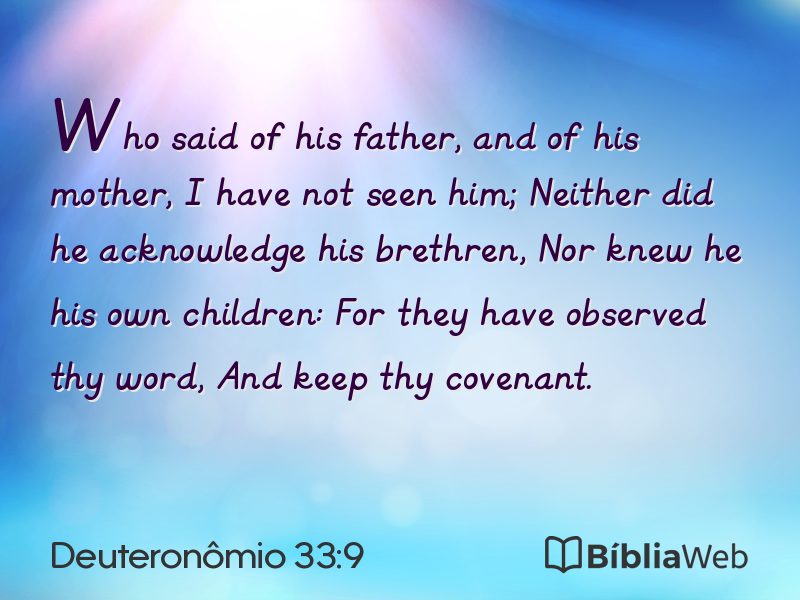 Deuteronômio 33:9 em imagem para compartilhar
