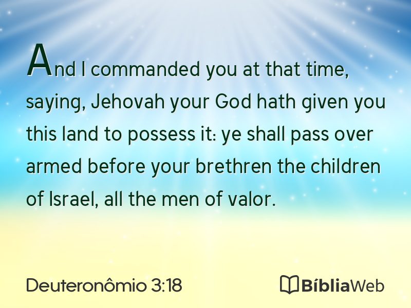 Deuteronômio 3:18 em imagem para compartilhar