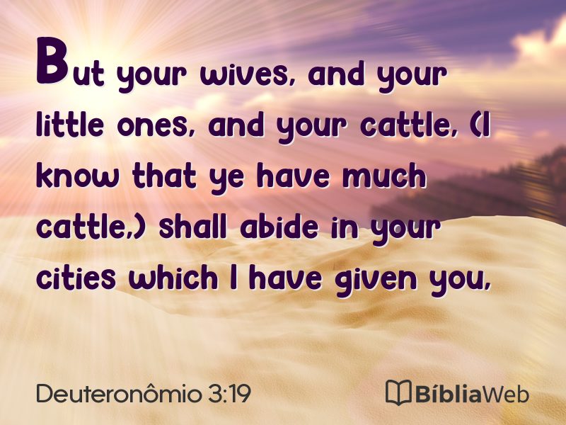 Deuteronômio 3:19 em imagem para compartilhar