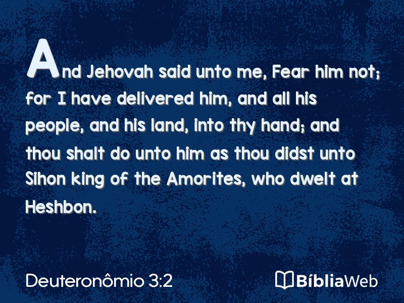 Deuteronômio 3:2 em imagem para compartilhar