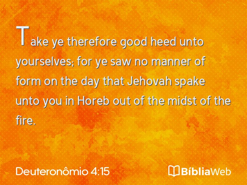 Deuteronômio 4:15 em imagem para compartilhar
