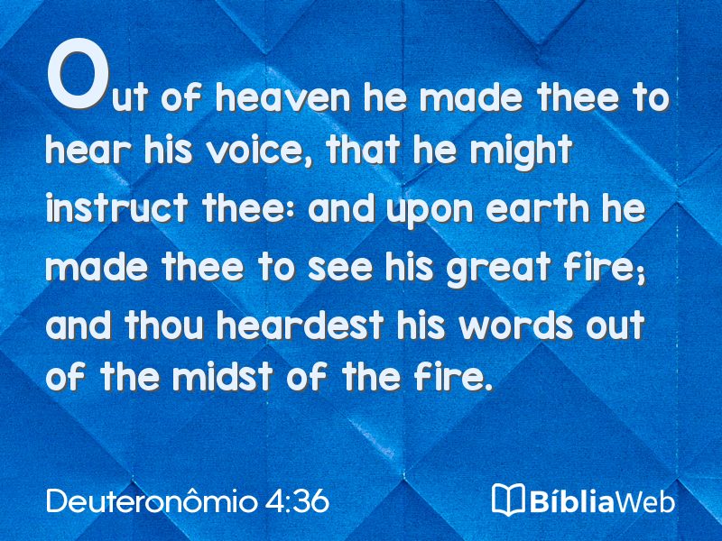 Deuteronômio 4:36 em imagem para compartilhar