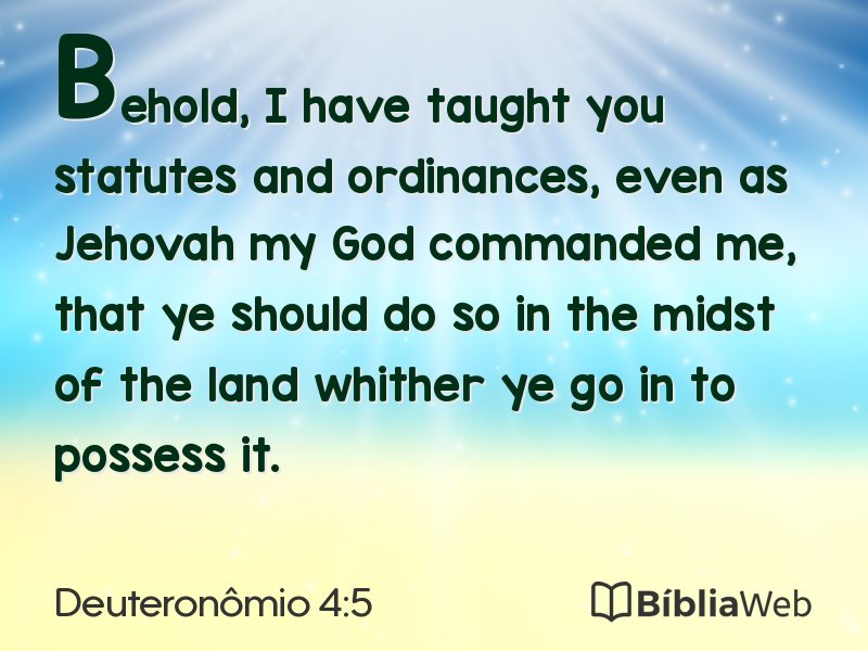 Deuteronômio 4:5 em imagem para compartilhar