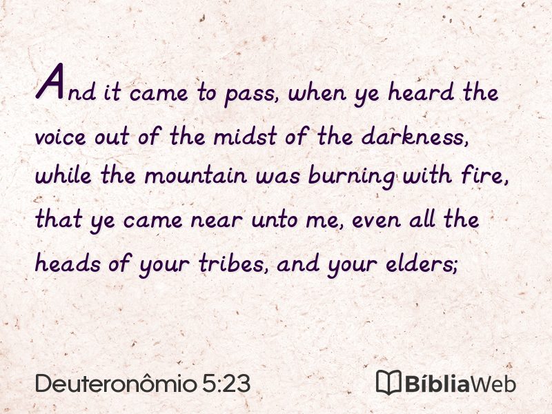 Deuteronômio 5:23 em imagem para compartilhar