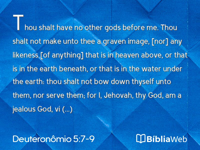 Deuteronômio 5:7-9 em imagem para compartilhar