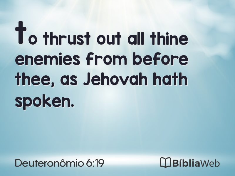 Deuteronômio 6:19 em imagem para compartilhar