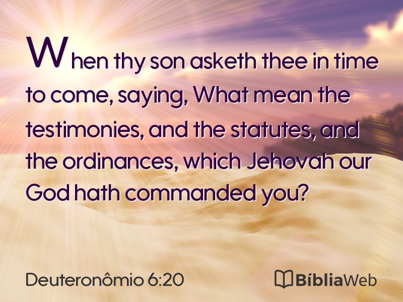 Deuteronômio 6:20 em imagem para compartilhar