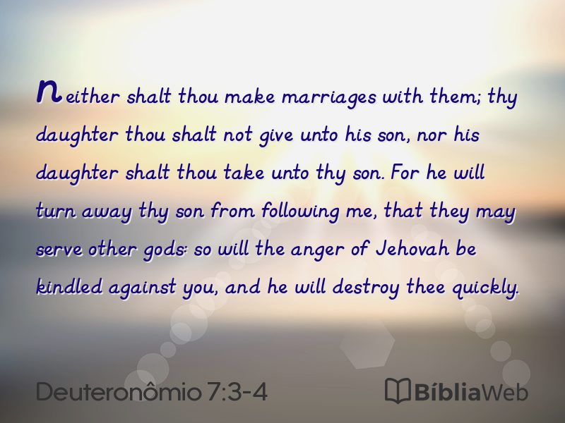 Deuteronômio 7:3-4 em imagem para compartilhar