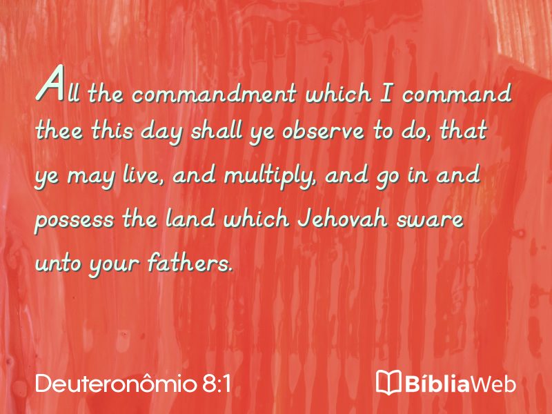 Deuteronômio 8:1 em imagem para compartilhar