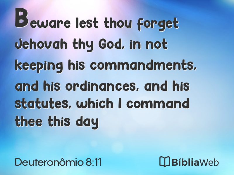 Deuteronômio 8:11 em imagem para compartilhar
