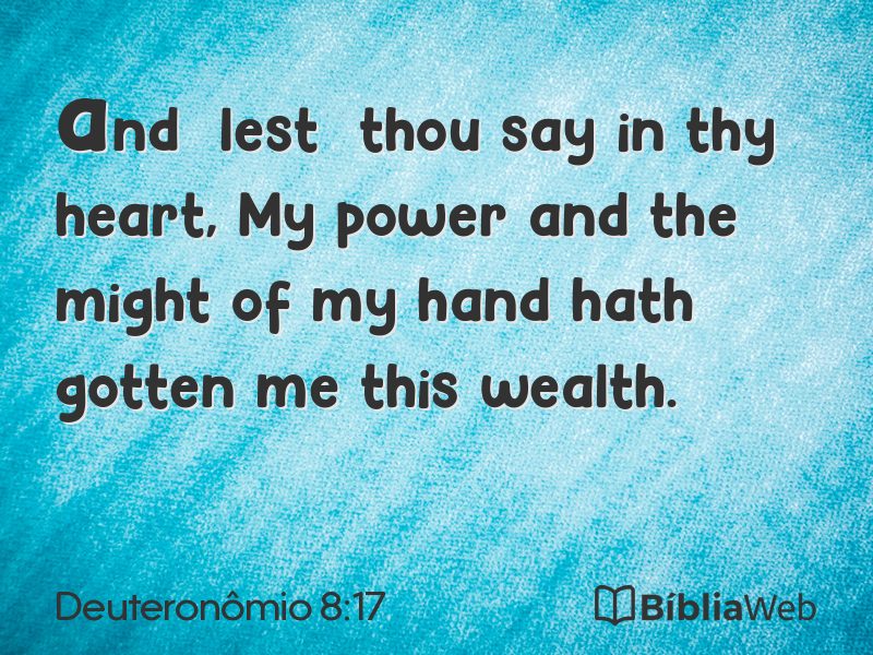 Deuteronômio 8:17 em imagem para compartilhar