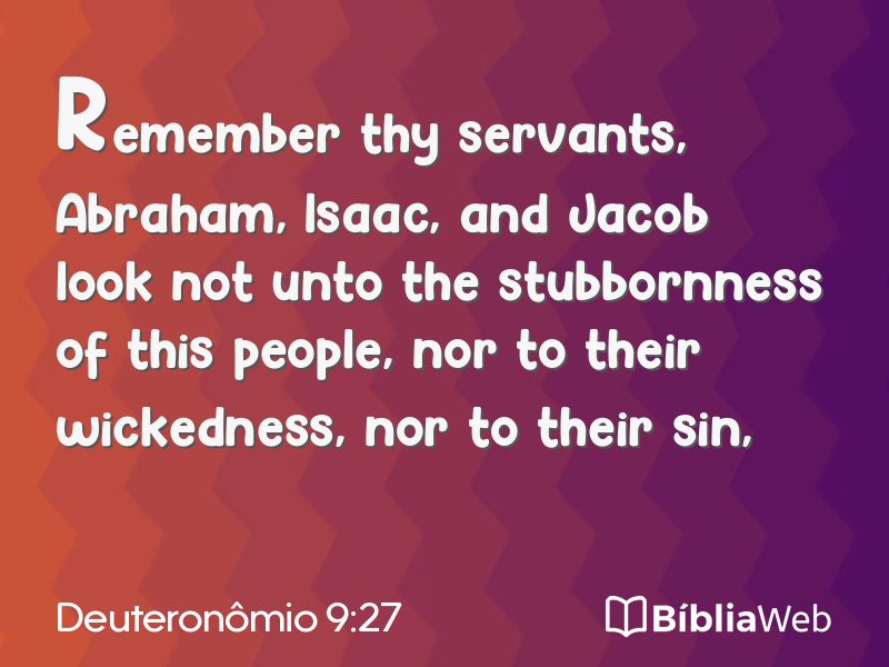 Deuteronômio 9:27 em imagem para compartilhar
