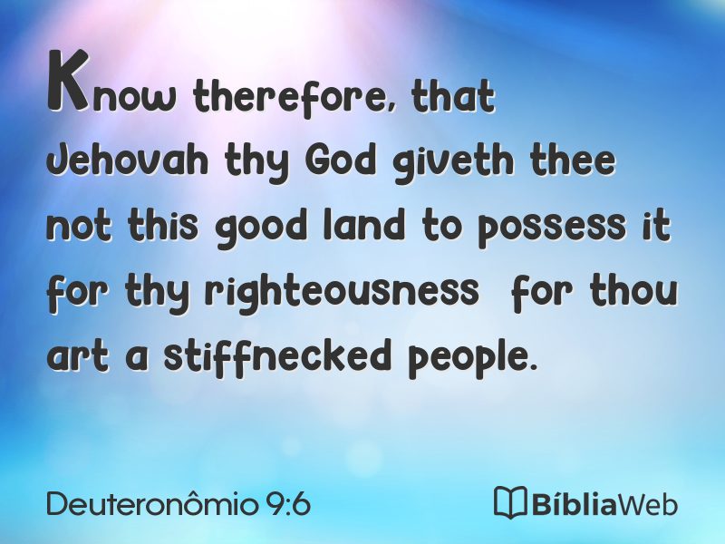 Deuteronômio 9:6 em imagem para compartilhar