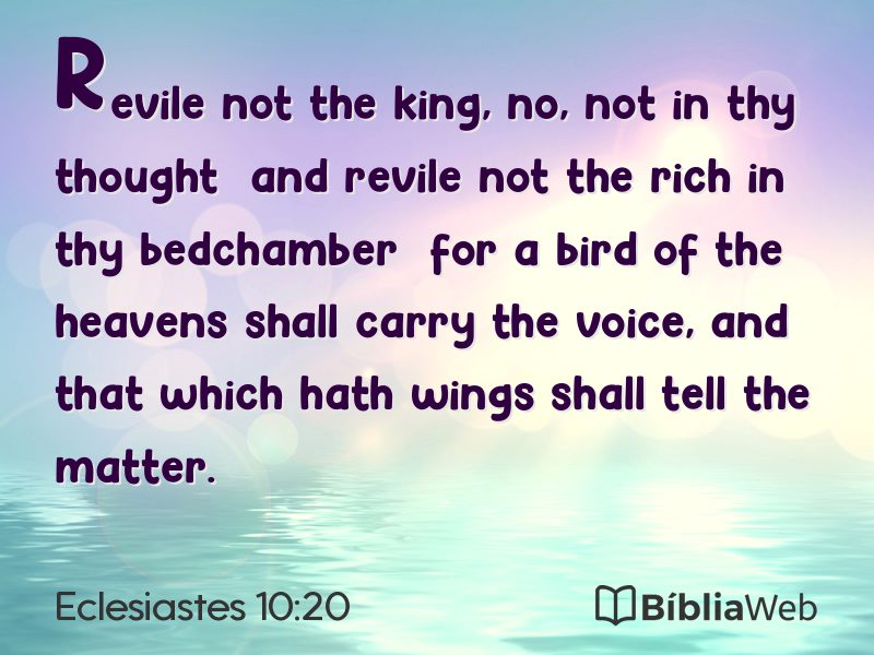 Eclesiastes 10:20 em imagem para compartilhar