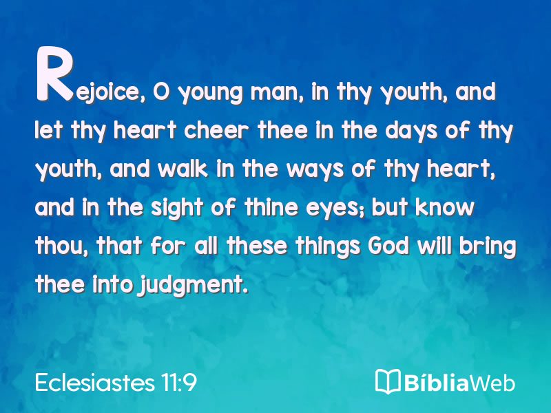 Eclesiastes 11:9 em imagem para compartilhar