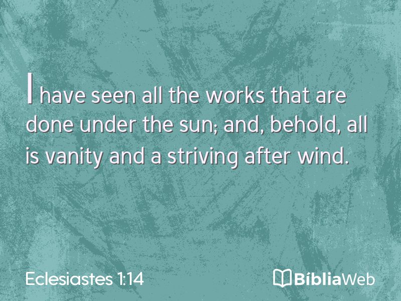 Eclesiastes 1:14 em imagem para compartilhar