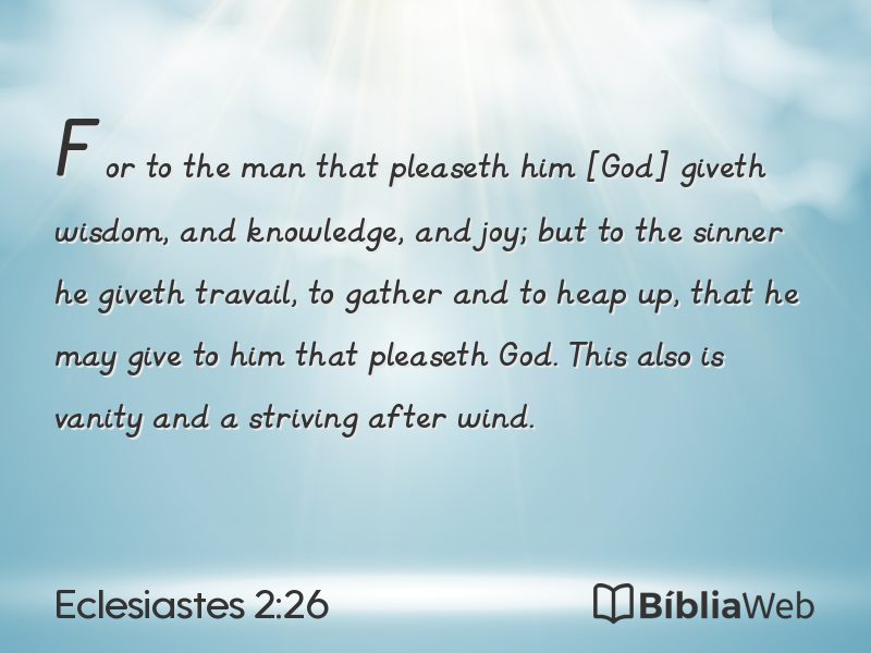 Eclesiastes 2:26 em imagem para compartilhar