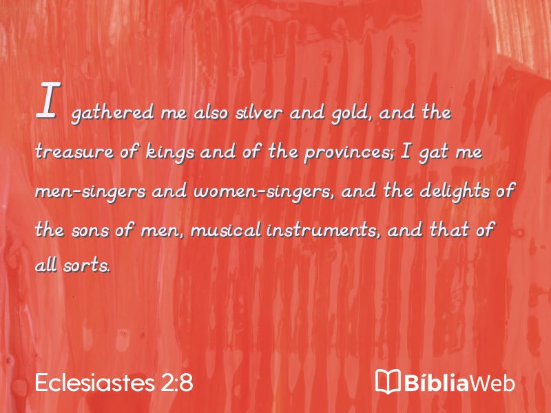 Eclesiastes 2:8 em imagem para compartilhar
