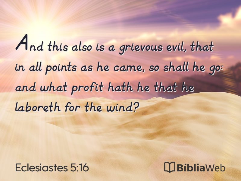 Eclesiastes 5:16 em imagem para compartilhar