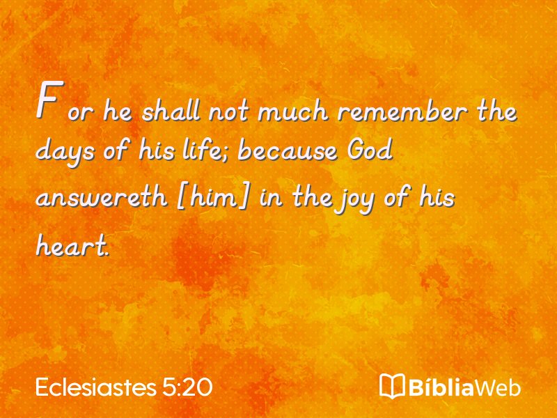 Eclesiastes 5:20 em imagem para compartilhar