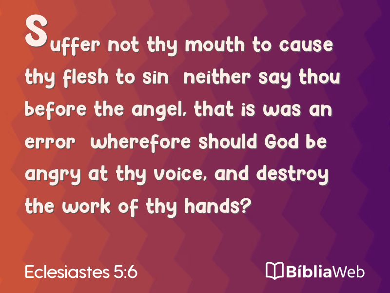 Eclesiastes 5:6 em imagem para compartilhar