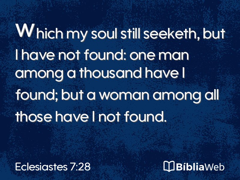 Eclesiastes 7:28 em imagem para compartilhar