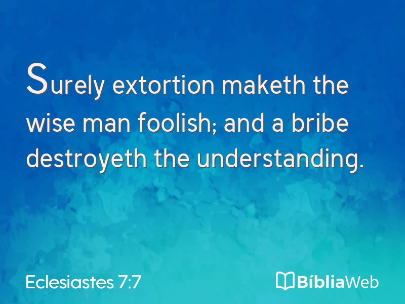 Eclesiastes 7:7 em imagem para compartilhar