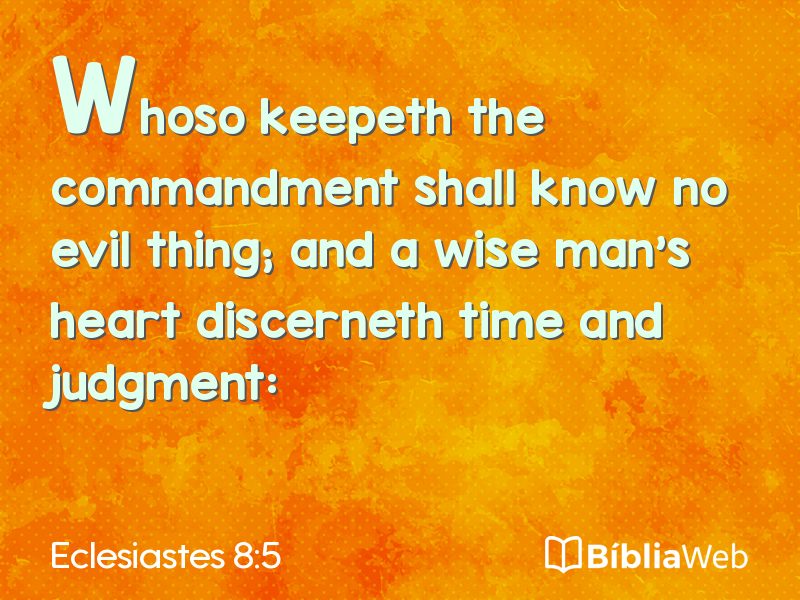 Eclesiastes 8:5 em imagem para compartilhar