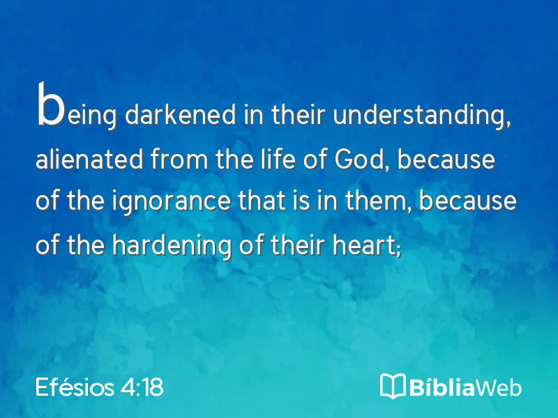 Efésios 4:18 em imagem para compartilhar