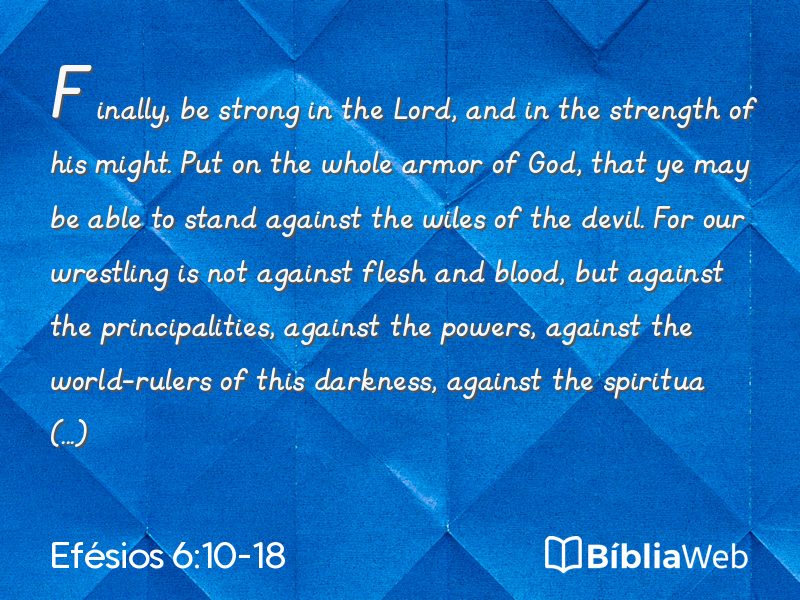 Efésios 6:10-18 em imagem para compartilhar