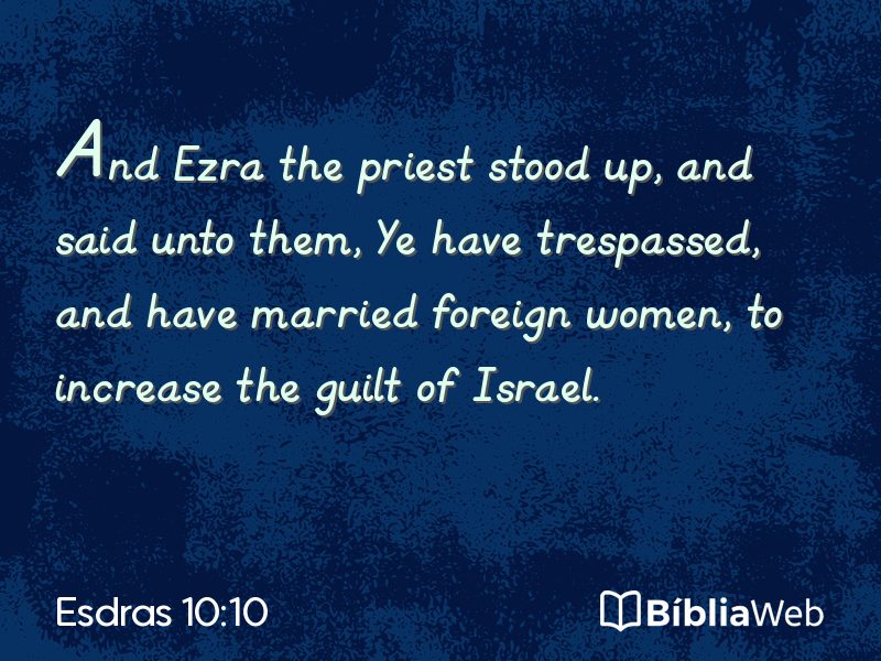 Esdras 10:10 em imagem para compartilhar