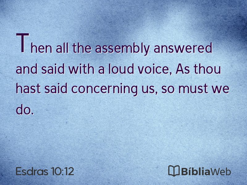 Esdras 10:12 em imagem para compartilhar