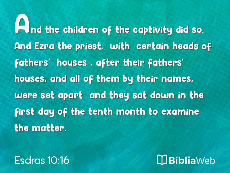 Esdras 10:16 em imagem para compartilhar