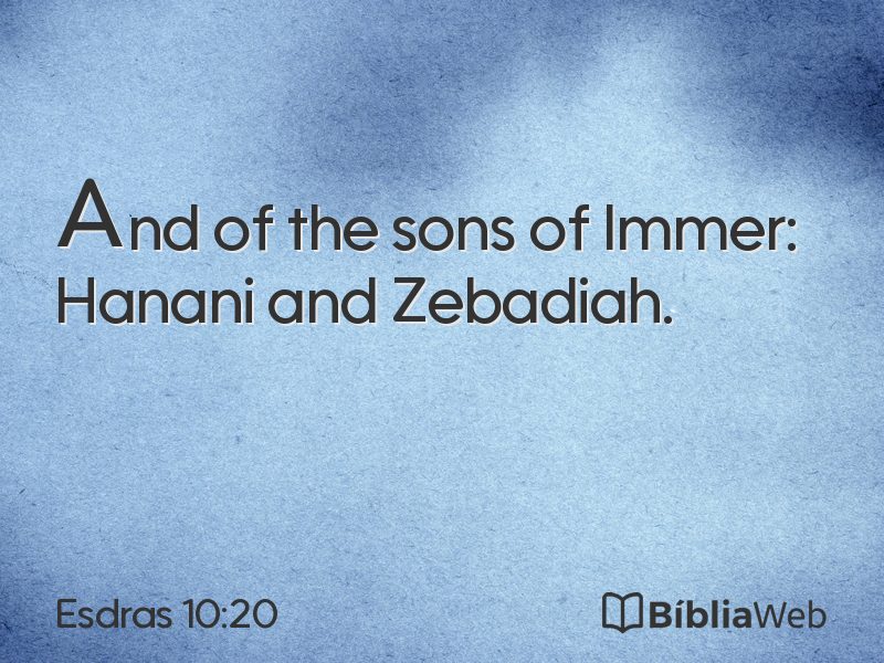 Esdras 10:20 em imagem para compartilhar