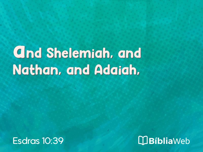 Esdras 10:39 em imagem para compartilhar