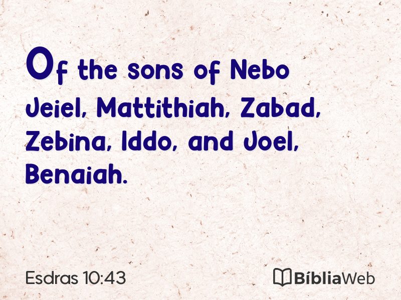 Esdras 10:43 em imagem para compartilhar