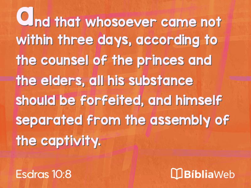 Esdras 10:8 em imagem para compartilhar